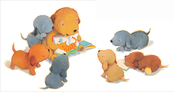 animals reading books